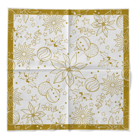 Servetele de masa de Craciun, 3 straturi, Tissue - Milan weiß / white / 33 x 33 cm / 100 buc [4]