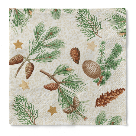 Servetele de masa de Craciun, 3 straturi, Tissue - Pinea / 33 x 33 cm / 100 buc [1]