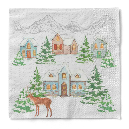 Servetele de masa de Craciun, 3 straturi, Tissue - Sandy / 33 x 33 cm / 100 buc [1]