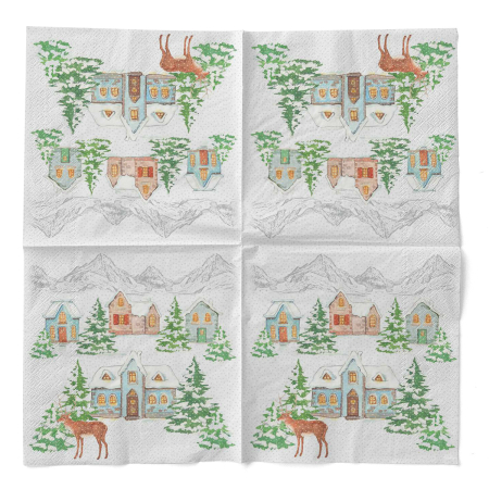 Servetele de masa de Craciun, 3 straturi, Tissue - Sandy / 33 x 33 cm / 100 buc [2]