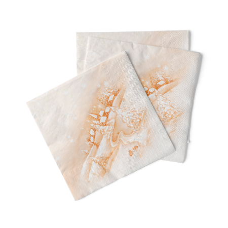 Servetele tissue 40 x 40 pentru Craciun - La comanda - Servetele de masa de Craciun, 3 straturi, Tissue - Silence / 40 x 40 cm / 100 buc