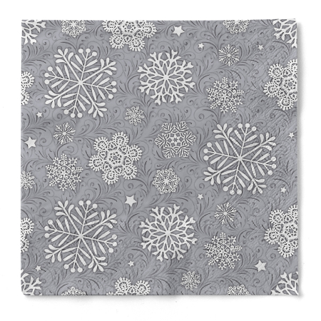 Servetele de masa de Craciun, 3 straturi, Tissue - Steven silbergrau / silver grey / 33 x 33 cm / 100 buc [1]