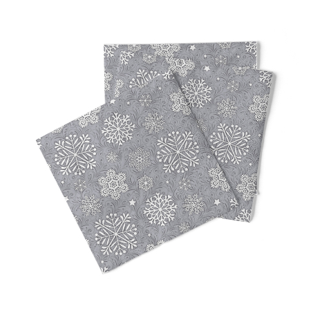 Servetele tissue 33 x 33 pentru Craciun - La comanda - Servetele de masa de Craciun, 3 straturi, Tissue - Steven silbergrau / silver grey / 33 x 33 cm / 100 buc
