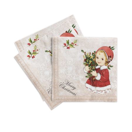 Servetele tissue 40 x 40 pentru Craciun - La comanda - Servetele de masa de Craciun, 3 straturi, Tissue - Wiebke / 40 x 40 cm / 100 buc
