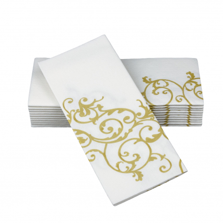 Servetele de masa festive din Airlaid - GOLD (imprimeu auriu) / 48 x 43 cm / 60 buc [8]