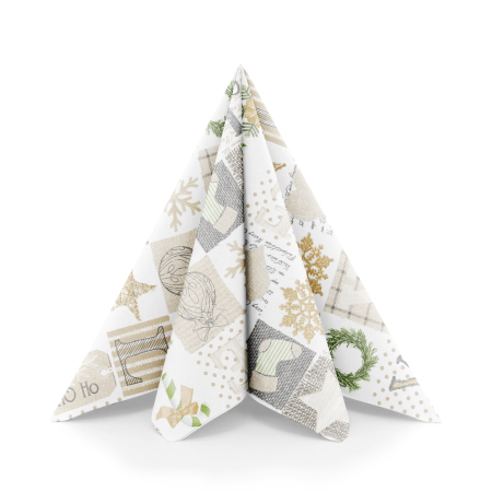 Servetele festive Craciun - La comanda - Servetele de masa festive Linclass pentru Revelion/Anul Nou Linclass - Candy / 40 x 40 cm / 50 buc
