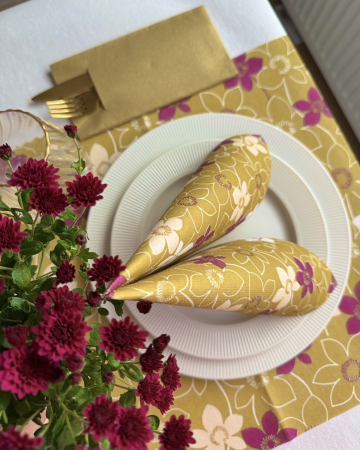 Servetele de masa festive Linclass - Cora (auriu) / 40 x 40 cm / 50 buc [2]
