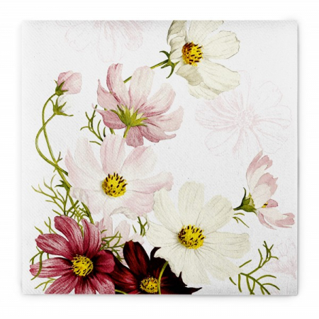 Servetele festive - FLORI - Servetele de masa festive Linclass - Cosmea (flori) / 40 x 40 cm / 50 buc