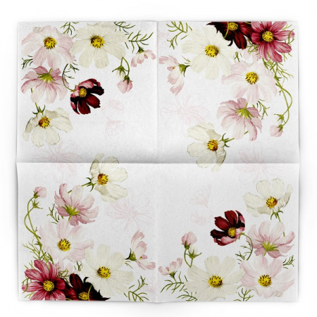 Servetele de masa festive Linclass - Cosmea (flori) / 40 x 40 cm / 50 buc [4]