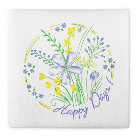 DECOR 1 & 8 MARTIE - Servetele de masa festive Linclass - Happy Days / 40 x 40 cm / 50 buc