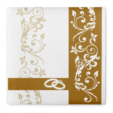 Servetele de masa festive Linclass Hochzeit- Nunta (Auriu) / 40 x 40 cm / 50 buc