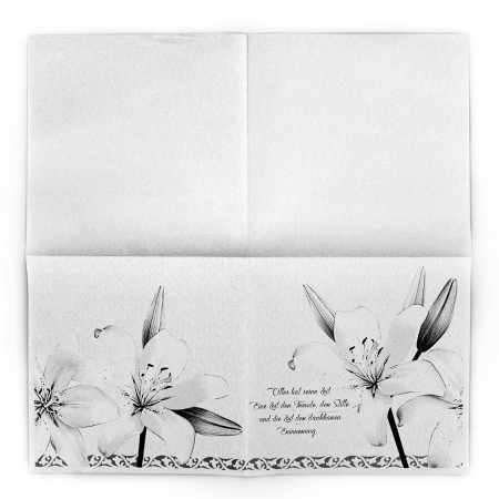 Servetele de masa festive Linclass - Imprimeu floral negru / 33 x 33 cm / 50 buc [1]