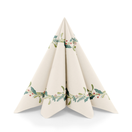Servetele festive Craciun - La comanda - Servetele de masa festive Linclass pentru Revelion/Anul Nou Linclass - Isabell pebble stone / 40 x 40 cm / 50 buc
