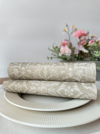 Servetele de masa festive Linclass - Jacquard (bej) / 40 x 40 cm / 12 buc [4]
