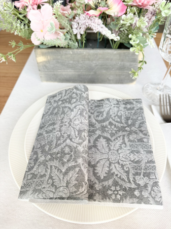 Servetele de masa festive Linclass - Jacquard (gri) / 40 x 40 cm / 12 buc [9]