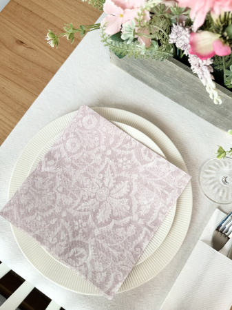 Servetele de masa festive Linclass - Jacquard (roz pal) / 40 x 40 cm / 12 buc [9]