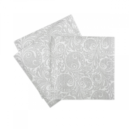 Servetele de masa festive Linclass - Jordan (Argintiu-alb) / 40 x 40 cm / 50 buc [3]