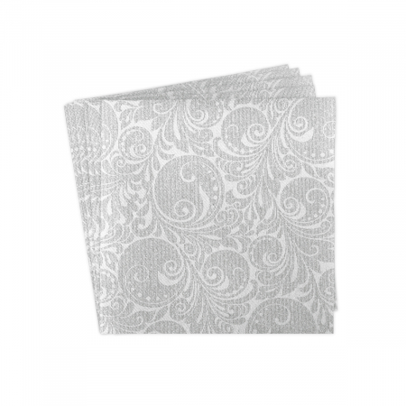 Servetele de masa festive Linclass - Jordan (Argintiu-alb) / 40 x 40 cm / 50 buc [4]