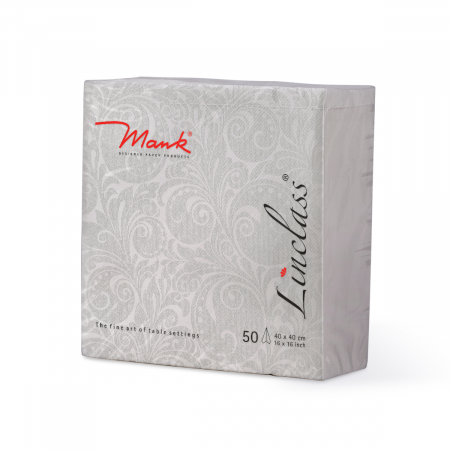 Servetele de masa festive Linclass - Jordan (Argintiu-alb) / 40 x 40 cm / 50 buc [2]