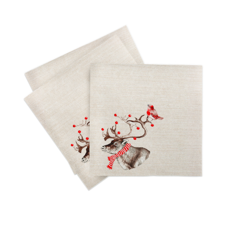 Servetele festive Craciun - La comanda - Servetele de masa festive Linclass pentru Revelion/Anul Nou Linclass - Knut / 40 x 40 cm / 50 buc