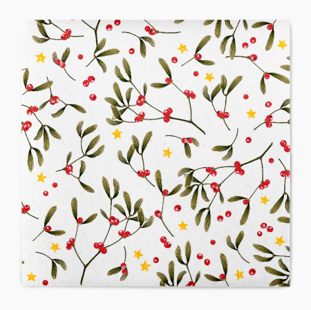 Servetele festive Craciun - La comanda - 2 x Servetele de masa festive Linclass - Leni (Crengute de vasc) / 40 x 40 cm / 50 buc