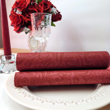 Servetele festive - VINTAGE - Servetele de masa festive Linclass - Lias (bordo) / 40 x 40 cm / 50 buc