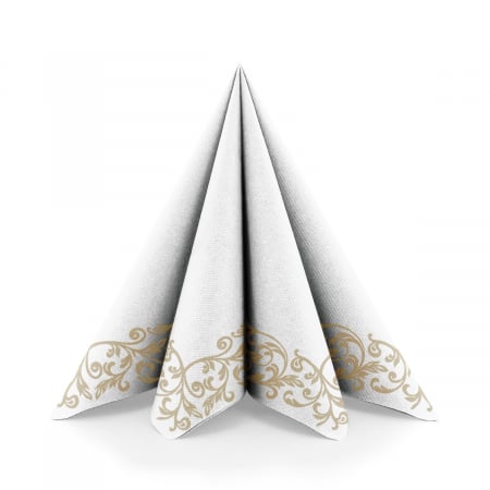 Servetele de masa festive Linclass-Light - Rob (model auriu pe margine) / 40 x 40 cm / 50 buc [1]