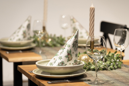 DECOR IARNA - Servetele de masa festive Linclass pentru Craciun/Revelion - Lourdes / 40 x 40 cm / 50 buc
