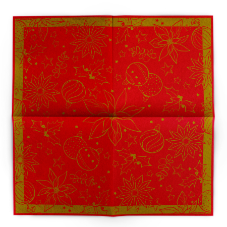 Servetele de masa festive Linclass pentru Revelion/Anul Nou Linclass - Milan rot / red / 40 x 40 cm / 50 buc [3]