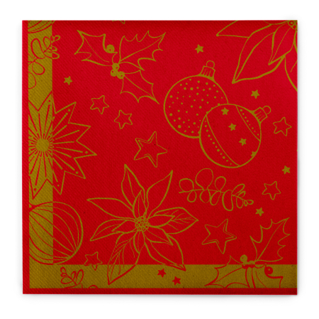 Servetele de masa festive Linclass pentru Revelion/Anul Nou Linclass - Milan rot / red / 40 x 40 cm / 50 buc [4]