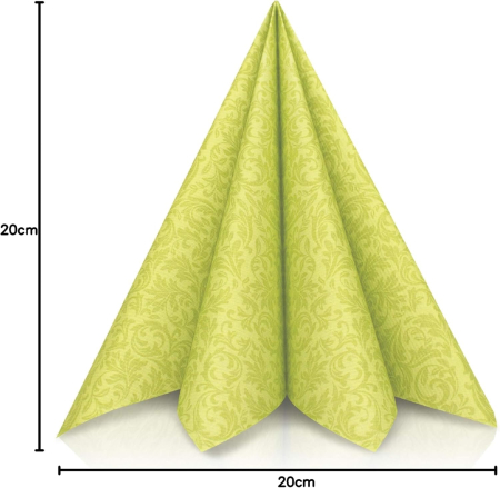 Servetele de masa festive Linclass - Ornaments (verde kiwi) / 40 x 40 cm / 50 buc [1]