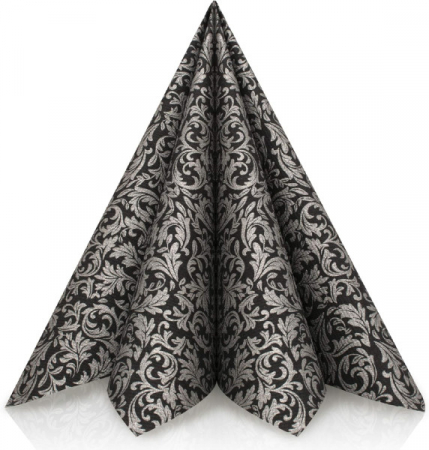 Servetele festive - FLORI - Servetele festive Ornaments negru-argintiu
