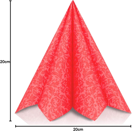 Servetele de masa festive Linclass - Ornaments (rosu) / 40 x 40 cm / 50 buc [3]