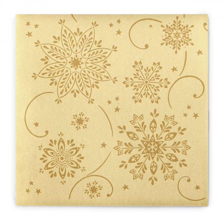Produse - Servetele de masa festive Linclass pentru Craciun/Revelion - Cristal (crem) / 40 x 40 cm / 50 buc