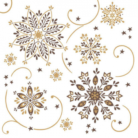Produse - Servetele de masa festive Linclass pentru Craciun/Revelion - Cristal (maro-auriu) / 40 x 40 cm / 50 buc