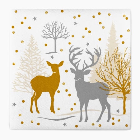 Servetele festive - IARNA/CRACIUN/REVELION - 2 x Servetele de masa festive Linclass pentru Craciun/ Revelion -  Josia / 40 x 40 cm / 50 buc