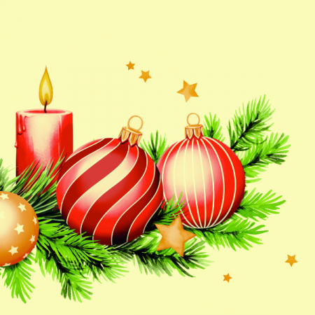 DECOR IARNA - Servetele de masa festive Linclass pentru Craciun/Revelion - Kerstin (globuri) / 40 x 40 cm / 50 buc