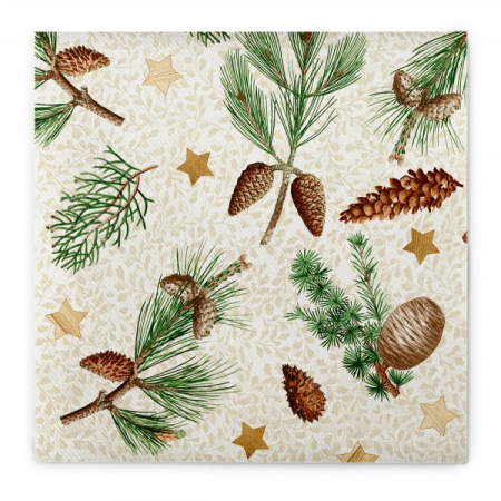 Servetele festive - TOAMNA - Servetele de masa festive Linclass - Pinea (crengute de brad) / 40 x 40 cm / 50 buc