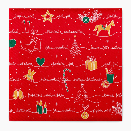 Servetele festive - IARNA/CRACIUN/REVELION - Servetele de masa festive Linclass pentru Craciun/Revelion - Ravin  / 40 x 40 cm / 50 buc