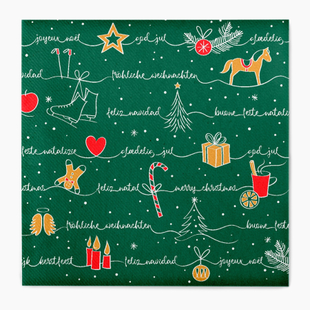 DECOR IARNA - Servetele de masa festive Linclass pentru Craciun/ Revelion - Ravin  / 40 x 40 cm / 50 buc
