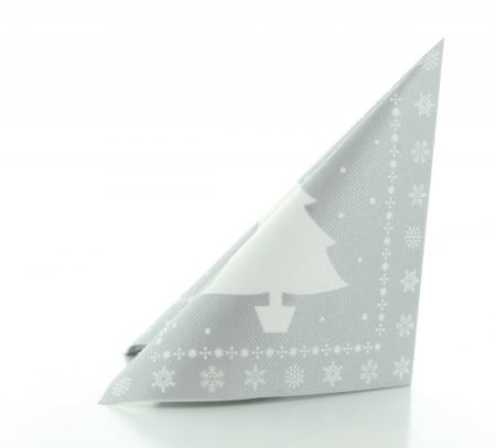 Servetele de masa festive Linclass pentru Craciun/Revelion - White Tree (argintiu) / 40 x 40 cm / 12 buc [4]
