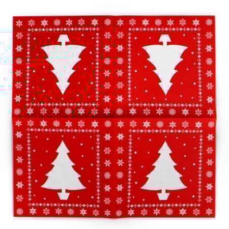 Servetele de masa festive Linclass - White Tree (rosu) / 40 x 40 cm / 12 buc [1]