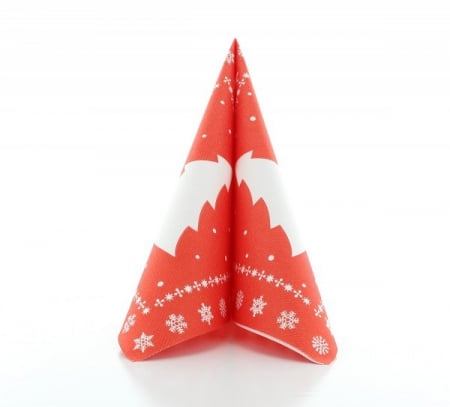 Servetele de masa festive Linclass - White Tree (rosu) / 40 x 40 cm / 12 buc [2]