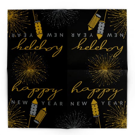 Servetele de masa festive Linclass pentru Revelion/Anul Nou - Linclass Rocky (negru-auriu-argintiu) / 40 x 40 cm / 50 buc [4]