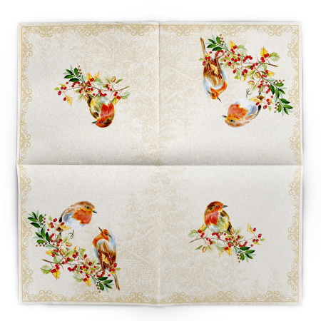 Servetele de masa festive Linclass pentru Revelion/Anul Nou Linclass - Pippa beige / 40 x 40 cm / 50 buc [6]