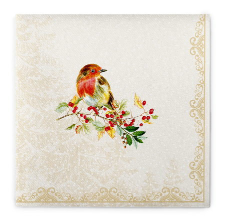 Servetele de masa festive Linclass pentru Revelion/Anul Nou Linclass - Pippa beige / 40 x 40 cm / 50 buc [4]