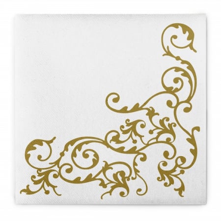Servetele de masa festive Linclass - Pomp (Auriu-Alb) / 40 x 40 cm / 50 buc [2]