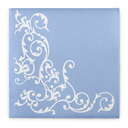 DECORURI DE MASA TEMATICE - Servetele de masa festive Linclass - Pomp (Baby Blue-Alb) / 40 x 40 cm / 50 buc