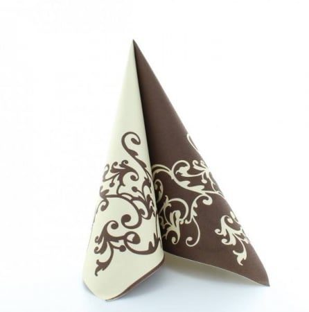 Servetele de masa festive Linclass - Pomp (crem-mocca) / 40 x 40 cm / 50 buc [4]