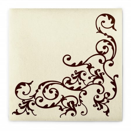 DECOR BEJ & MARO - Servetele de masa festive Linclass - Pomp (crem-mocca) / 40 x 40 cm / 50 buc